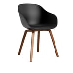 HAY - AAC222 Chair WB Lacq Walnut Base Black 2.0 Shell - Matstolar - Hee Welling - Svart - Trä/Plast