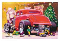 Summit Racing POP-CC709 julkort, "Hot Rod and Christmas Tree"