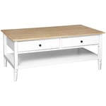 Table basse Solen bois blanc 110x60cm Atmosphera créateur d'intérieur - Blanc