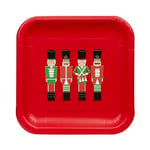 Talking Tables Lot de 12 assiettes en carton carrées rouges sur le thème Casse-Noisette - Résistantes au toucher - Assiettes de service de Noël recyclables