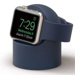 Retro Round Base Silicone Bracket For Apple Watch (White) (Color : Dark Blue)