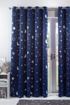 Pair of Star Ready Made Eyelet Blackout Curtains