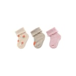 Sterntaler Babystrumpor 3-pack jordgubbar grädde vit