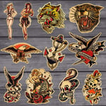 11pcs/Lot Sailor Jerry Sticker For Kids Toy Decal Suitcase Skateboard Wall Car Laptop Bicycle Motorcycle On Notebook Stickers