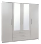 Argos Home Normandy 4 Door 3 Drawer Mirror Wardrobe - Grey