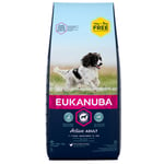15 + 3 kg gratis! 18 kg Eukanuba Adult & Puppy - Adult Medium Breed Kylling