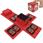 TUSNAKE Switch Game Card Case for Nintendo Switch,Video Game Card Holder with 16 Game Card Slots,Fun Gift for Kids (Mushroom/Red)