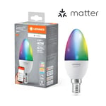 LEDVANCE SMART+ MATT LED lampe, compatible avec Google, Alexa, Apple, White Frost Optics, 4.9W, 470LM, E14, Color Light & White Light, avec Vocal Control, jusqu'à 20 000 HRs, 1-Pack