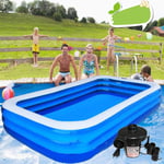 H.aetn Extra Large 5 Sizes Inflatable Pool,Family Swimming Pool Fishing Game Pool,Paddling Pools Kiddie Pools With Pump For Children Adults Blue 262x160x68cm