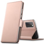 GEEMAI for Samsung Galaxy A41 Case, Cover Flip Case Stylish Wallet Case with Card Slots Shockproof Case for Samsung Galaxy A41 Smartphone.Rosegold
