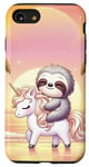 Coque pour iPhone SE (2020) / 7 / 8 Kawaii Sloth on Unicorn Escapade