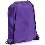 eBuyGB Unisex Backpack, Rucksack, Bag, Kit, Reusable Polyester Drawstring Backpack Gym Rucksack School Sport Bag PE Kit Book Bag, Purple, 34 x 42 cm UK