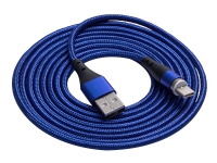Akyga AK-USB-43 - USB-kabel - USB (hane) till 24 pin USB-C (hane) magnetisk - 5 / 9 V - 3 A - 2 m - USB-strömförsörjning (18W) - blå
