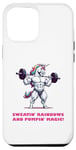 Coque pour iPhone 14 Pro Max Licorne Gym Entraînement – Drôle Fitness Bodybuilder Muscle
