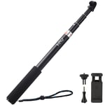 HSU Extendable Selfie Stick，Waterproof Hand Grip for GoPro Hero 10/9/8/7/6/5/4, Handheld Monopod Compatible with Cell Phones and Other Action Camera