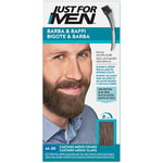 Just for Men Barbe & Moustache Teinture pour barbe homme couleur châtain moyen clair, teinture, élimine les poils gris, avec peigne applicateur - M30