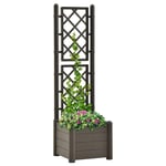 Garden Planter with Trellis polypropylene Planters for Outdoor Anthracite 43x43x142 cm by BIGTO
