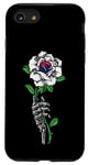 Coque pour iPhone SE (2020) / 7 / 8 Rose corée du Sud avec racines squelette du drapeau coréen