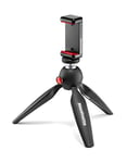 Manfrotto Mini Trépied avec Pince Universelle pour Smartphone Dont iPhone avec ou sans Coque, Fabriqué en Italie, pour Appareil Photo Hybride, Vlog, Vidéos - Noir, MKPIXICLMII-BK