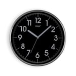 Versa Natxitua Wall Clock for Kitchen, Dimensions (H x L x W) 30.5 x 30.5 x 4.3 cm, Black and Silver, Aluminium, One Size
