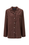 Lexington - Pyjamas Melinda Viscose/Cotton Jacquard Dot Pajama Set - Brun - 34/36