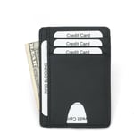 Kredittkortveske med RFID-beskyttelse i ekte skinn Sort