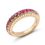 Faberge Colours of Love 18ct Rose Gold Ruby and Pink Sapphire Fluted Ombre Ring - 49