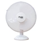 Presto by Tower PT600002 Desk Fan, 80° Oscillation, 12”, 35W, White