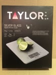 Taylor Pro Glass Digital Kitchen Dry and Liquid Weighing Scales Silver-17cm