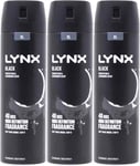 Lynx Bodyspray Black 200ml X 3