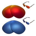 Walleva Polarized Fire Red + Ice Blue Lenses For Oakley Feedback Sunglasses