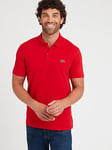 Lacoste Ottoman Ribbed Cotton Polo Shirt - Red