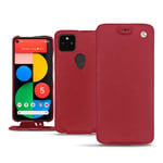 Housse cuir Google Pixel 5 - Rabat vertical - Rouge - Cuir saffiano - Neuf