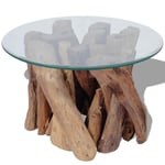 vidaXL Coffee Table  Teak Driftwood 60 cm Home Furniture