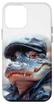Coque pour iPhone 12 mini Alligator amusant vêtu d'un chapeau et d'une veste en cuir