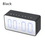 Mini Mirror Screen Alarm Clock Bluetooth 5.0 Led Display Black