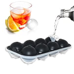 Moule à glaçons sphérique – Machine à glaçons pour whisky – Fait des boules de glace de 4,6 cm avec couvercle facile à démouler sans BPA pour congélateur, cocktails