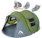 Tente Pop-up pour Camping 4 Personnes - Imperméable - Facile à Monter - Tentes Militaires - Tente Pop-up Facile à Monter - Tente de Camping instantanée - Vert
