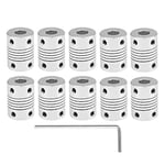 Coycoye 10Pc 5mm to 8mm Flexible Shaft Couplings Stepper Motor Coupler Aluminum Alloy Joint Connector for RepRap 3D Printers or Small CNC Machines