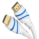 KabelDirekt – Cable HDMI 2.1 8K Ultra High Speed, certifié – 4 m (48G, 8K@60 Hz, tout dernier standard, officiellement licencié/testé pour une qualité optimale, idéal pour la PS5/Xbox, blanc)