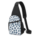 PGTry Navy And White Animal Spots Nursery Sling bag, Lightweight shoulder Backpack chest pack crossbody Bags Travel Hiking Daypacks for Men Women