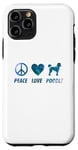 Coque pour iPhone 11 Pro Peace Love Caniche Funny Cute Dog Lover Pet Lover
