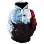 TGZZ Autumn Casual Sports Hoodie Fashion Long Sleeve White Cat Hoodie,wY080,M