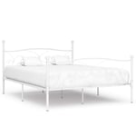 vidaXL Sängynrunko/sänky sälepohjalla valkoinen metalli 200x200 cm