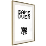 Plakat - Game Over - 40 x 60 cm - Guldramme med passepartout