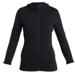 Icebreaker Quantum IV LS Zip Hood Women Svart XL - Fri frakt
