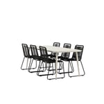 Venture Home Matgrupp Lina med 6 Lindos Stolar Dining Table - Beige 200*90 _1+ Stacking Chair GR22730