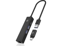 Icy Box Ib-Hub1439-Lan Wired Usb 3.2 Gen 1 (3.1 Gen 1) Type-A Black