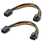 Fauge 2 Pack Card 6 Pin to 8 Pin PCIe Power Cable (GPU Video Card Power Cable) 7.8 Inch