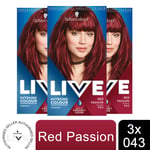 3pk Schwarzkopf Live Intense Colour Permanent or Semi-Permanent Hair Dye